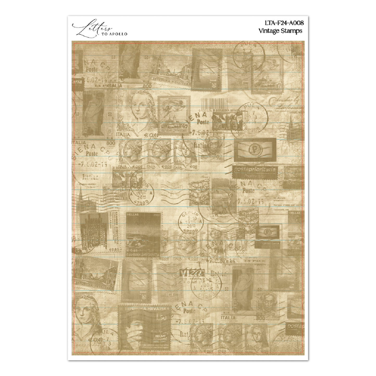 VINTAGE STAMPS WASHI PAPER