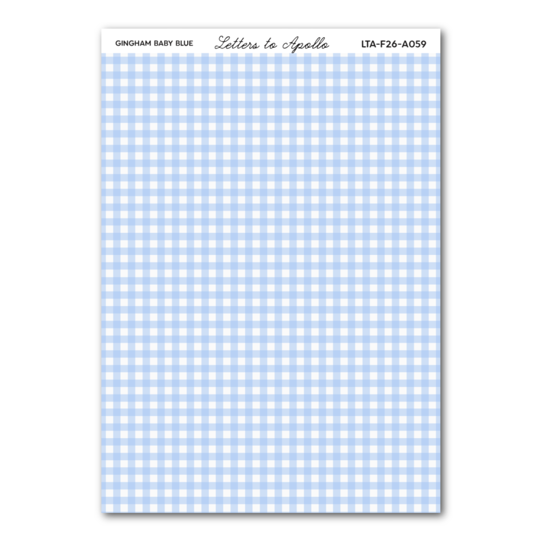 BABY BLUE GINGHAM WASHI PAPER