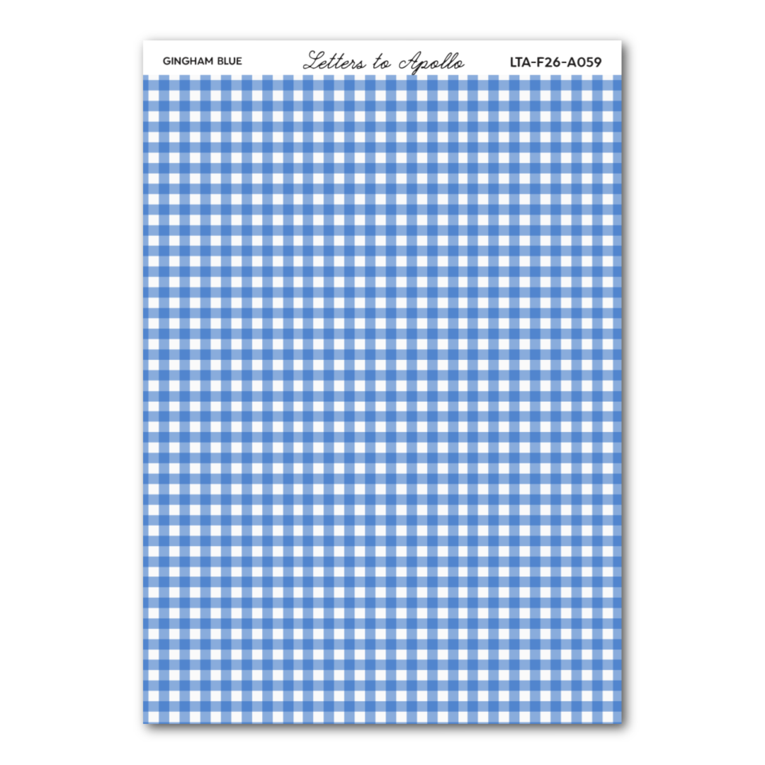 BLUE GINGHAM WASHI PAPER