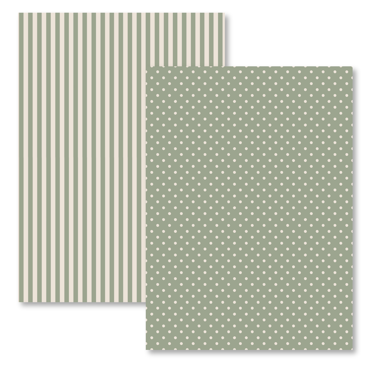 GREEN INVERTED STRIPES & DOTS