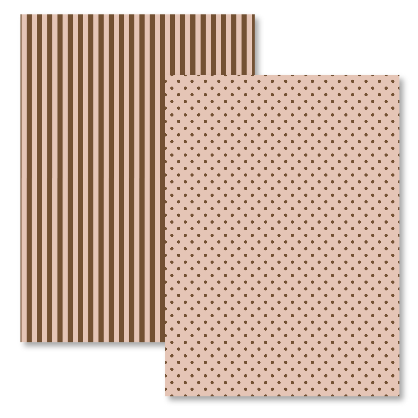BROWN INVERTED STRIPES & DOTS