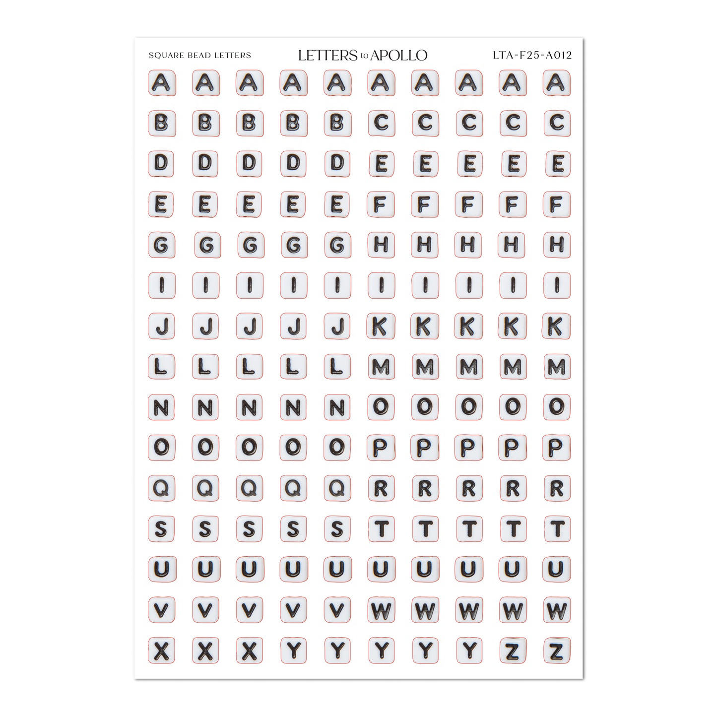 SQUARE BEAD LETTERS