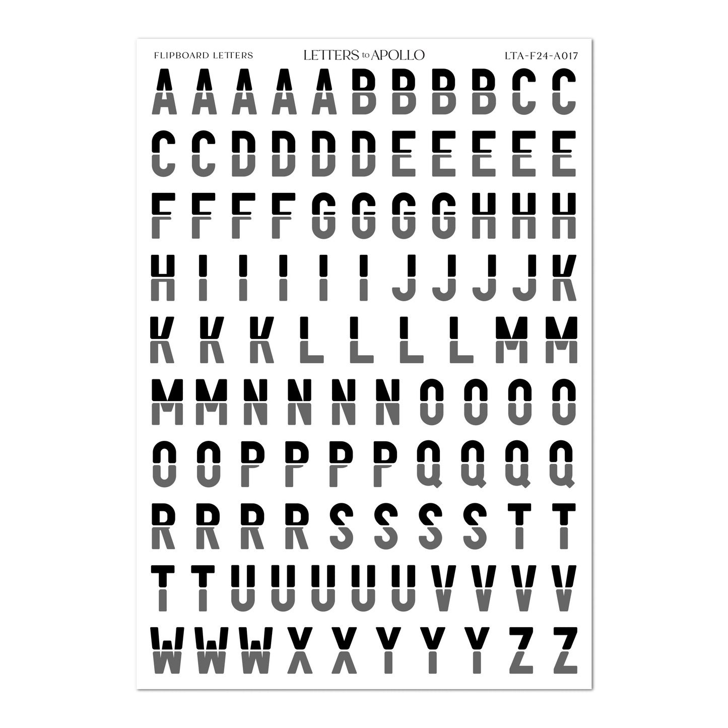 FLIP BOARD LETTERS
