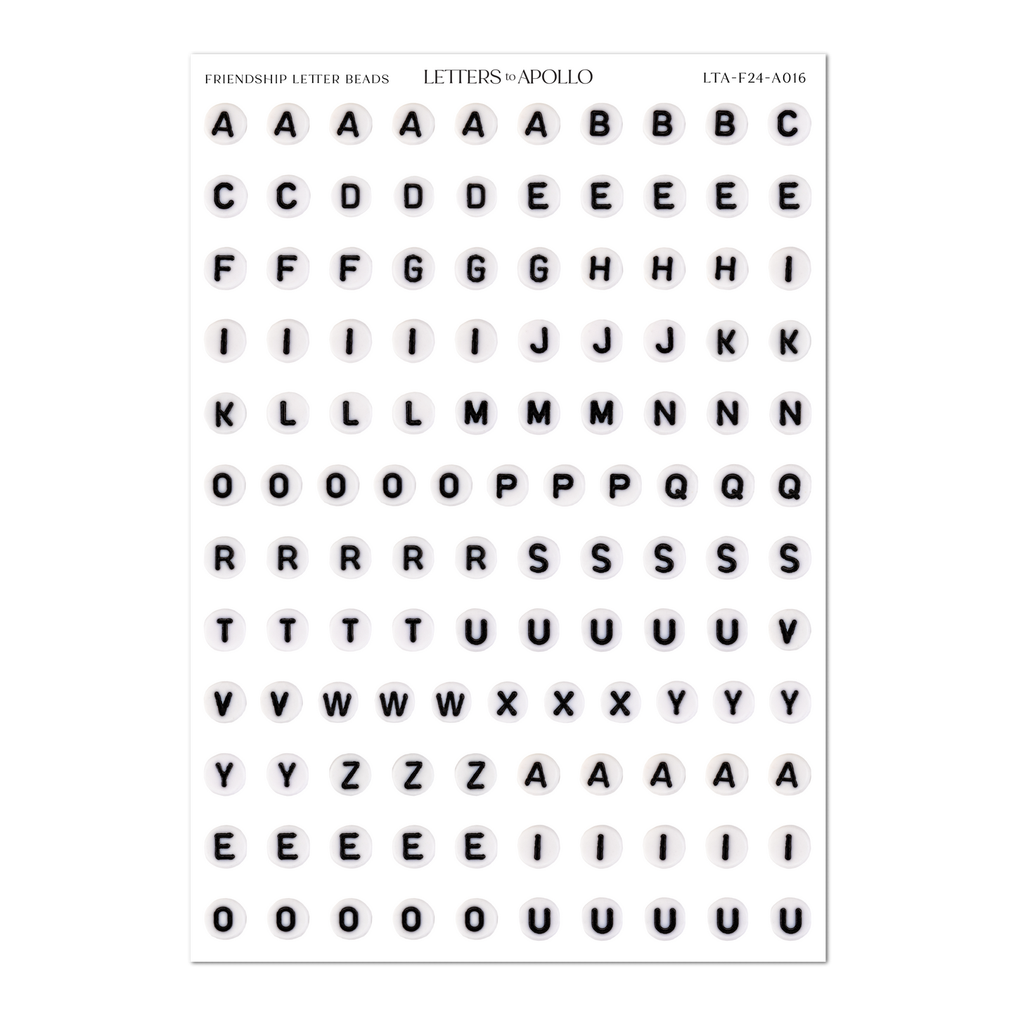 FRIENDSHIP BEAD LETTERS