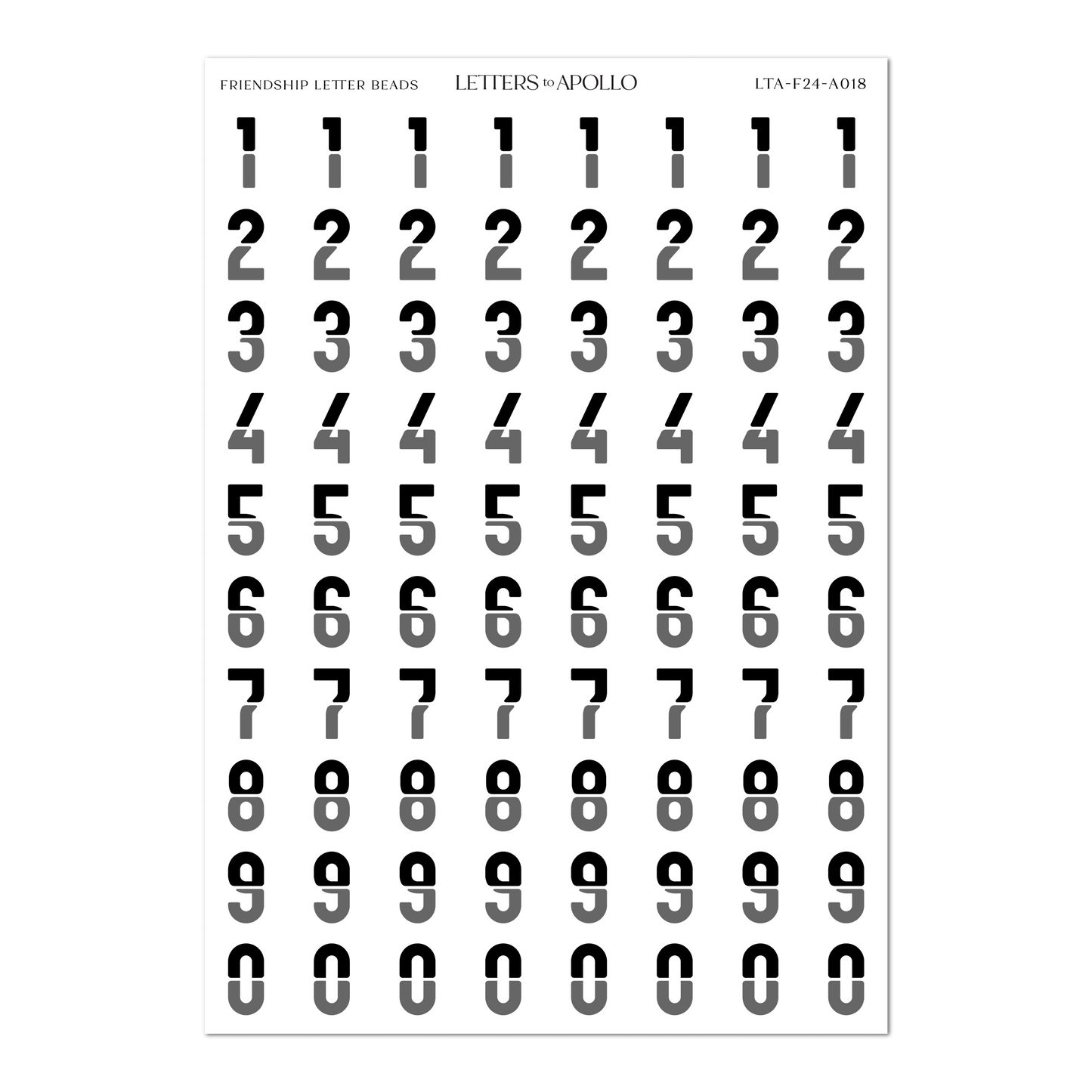 FLIP BOARD NUMBERS