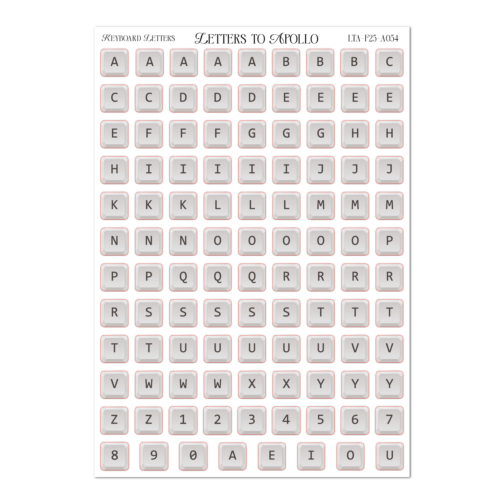 KEYBOARD LETTERS – Letters to Apollo