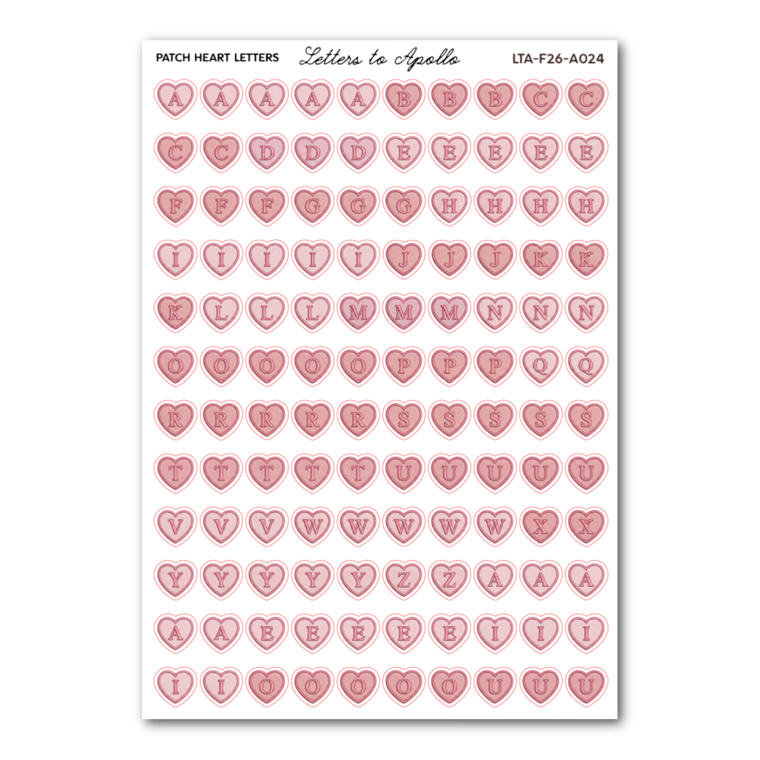 PATCH HEART LETTERS