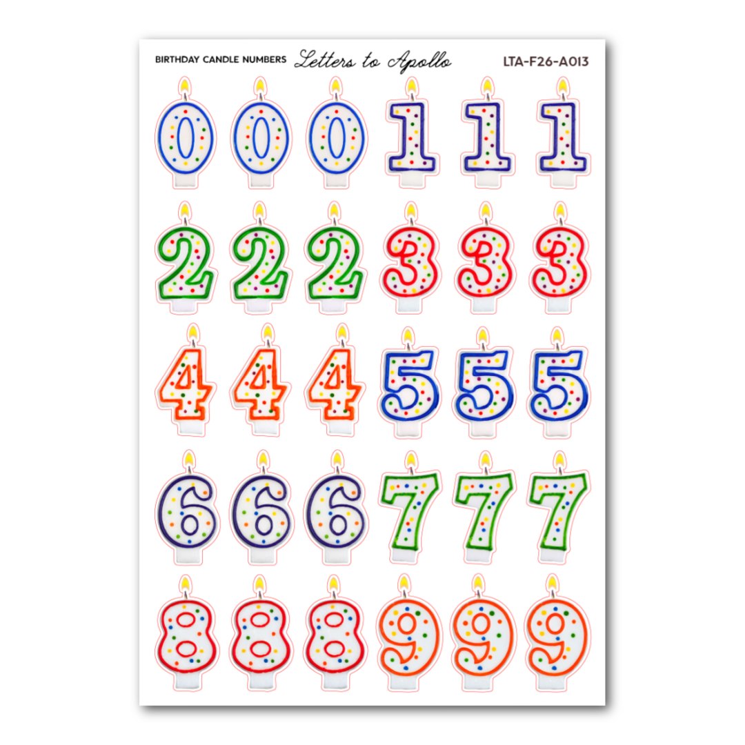 BIRTHDAY CANDLE NUMBERS