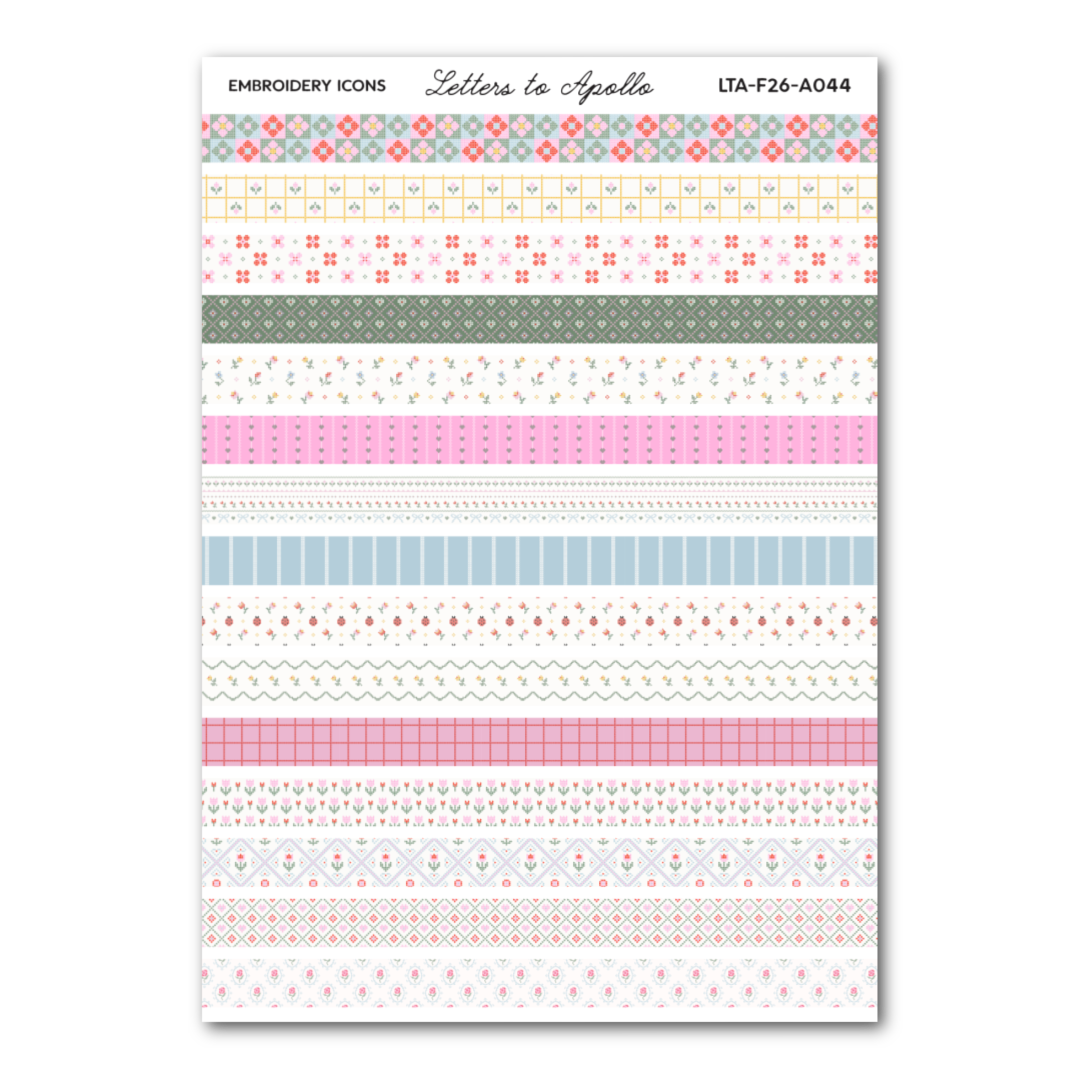 EMBROIDERY WASHI STRIPS