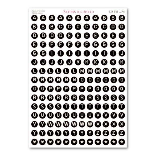 BLACK FRIENDSHIP LETTER BEADS