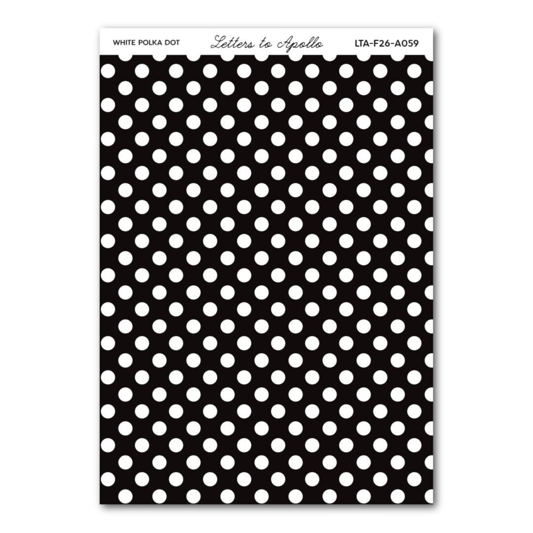 WHITE POLKA DOT WASHI PAPER