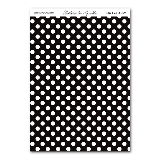 WHITE POLKA DOT WASHI PAPER