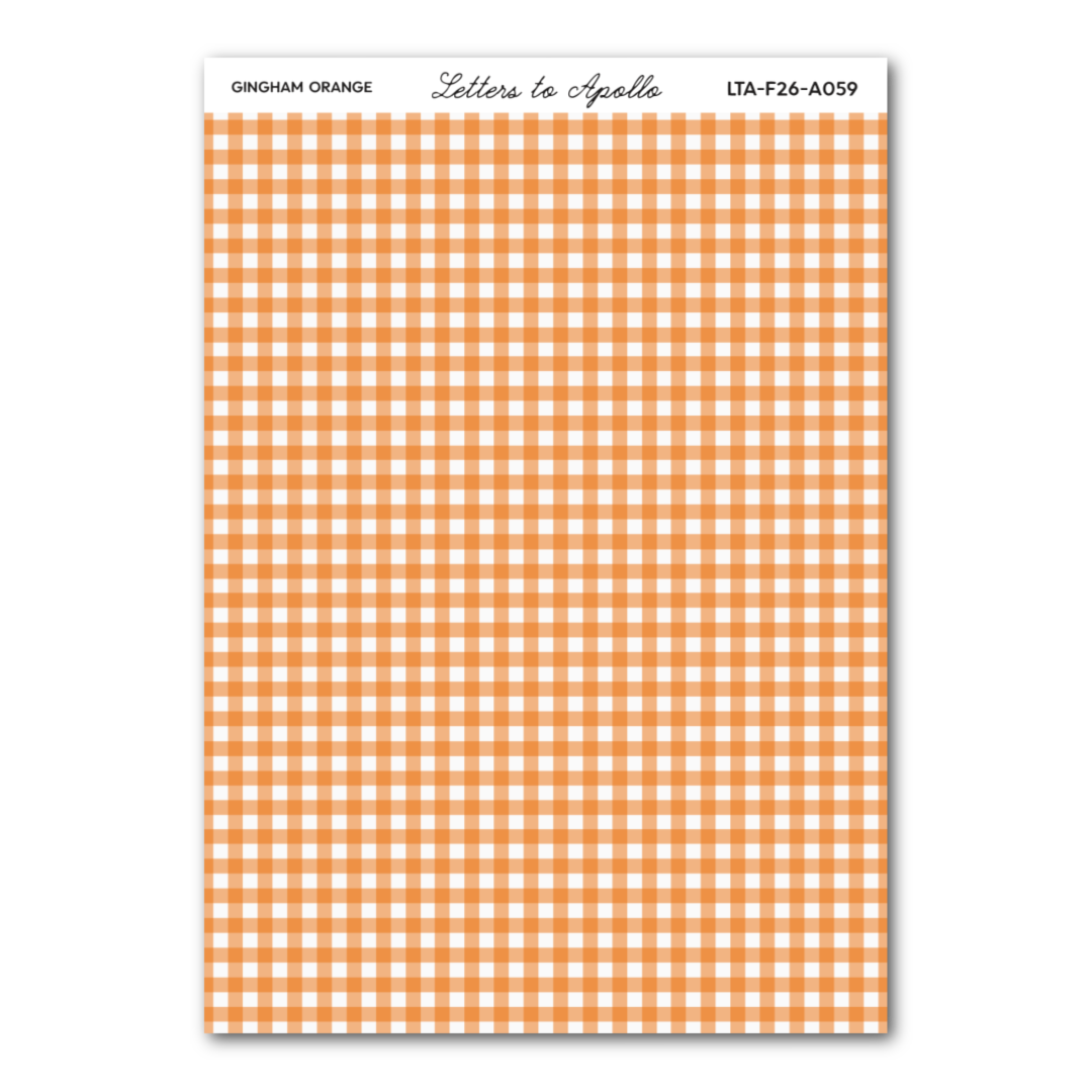 ORANGE GINGHAM WASHI PAPER