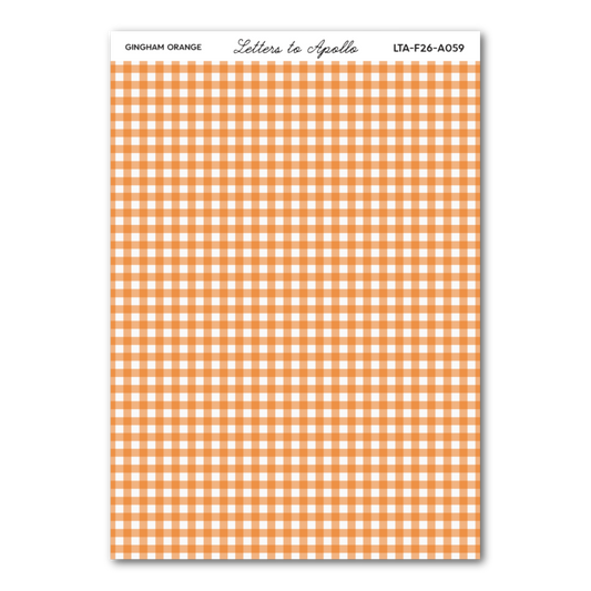 ORANGE GINGHAM WASHI PAPER