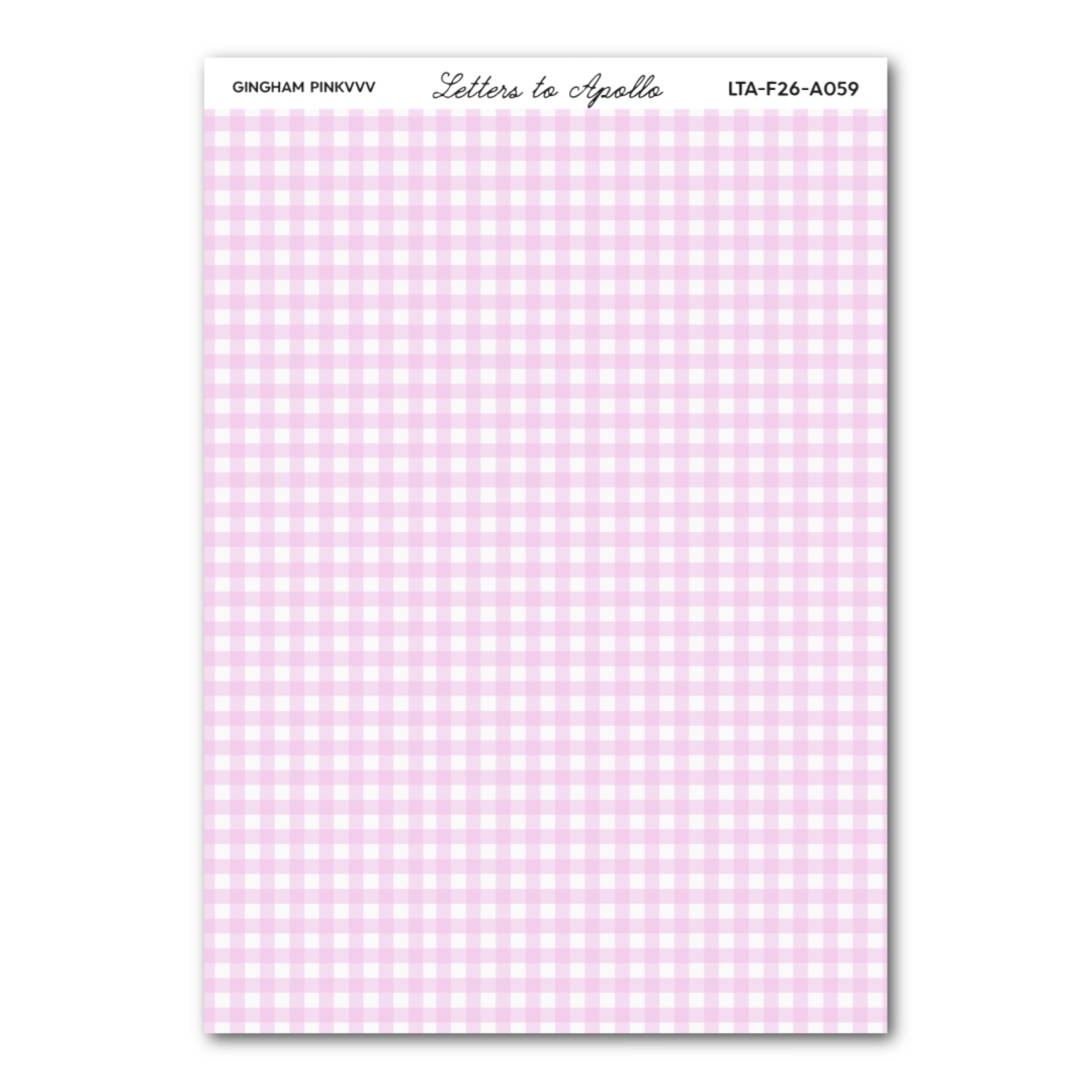 PINK GINGHAM WASHI PAPER
