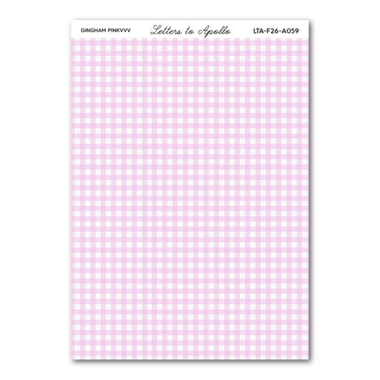 PINK GINGHAM WASHI PAPER