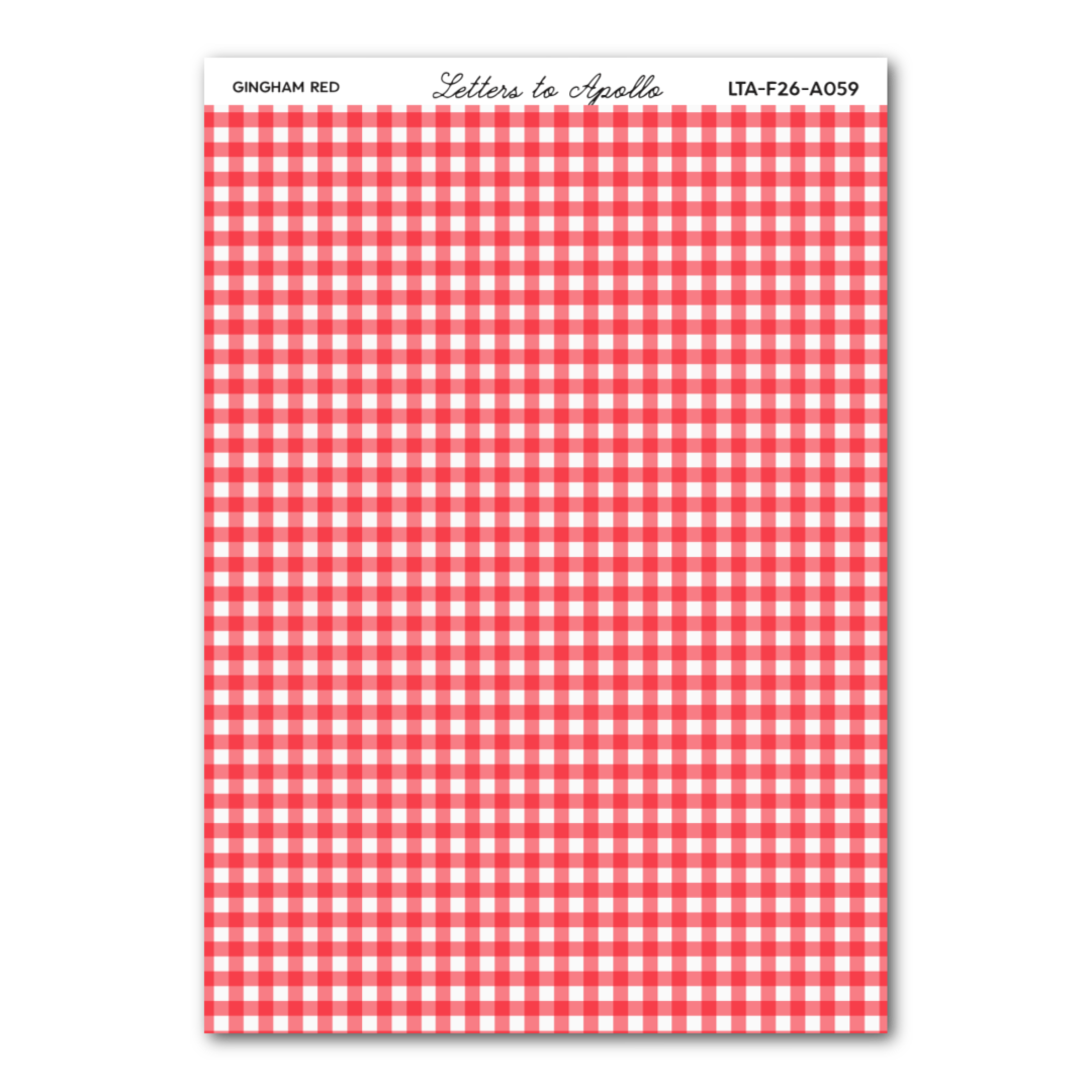 RED GINGHAM WASHI PAPER