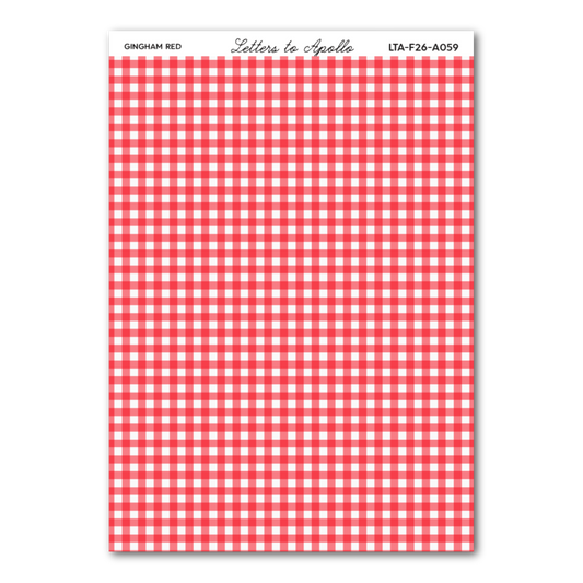 RED GINGHAM WASHI PAPER