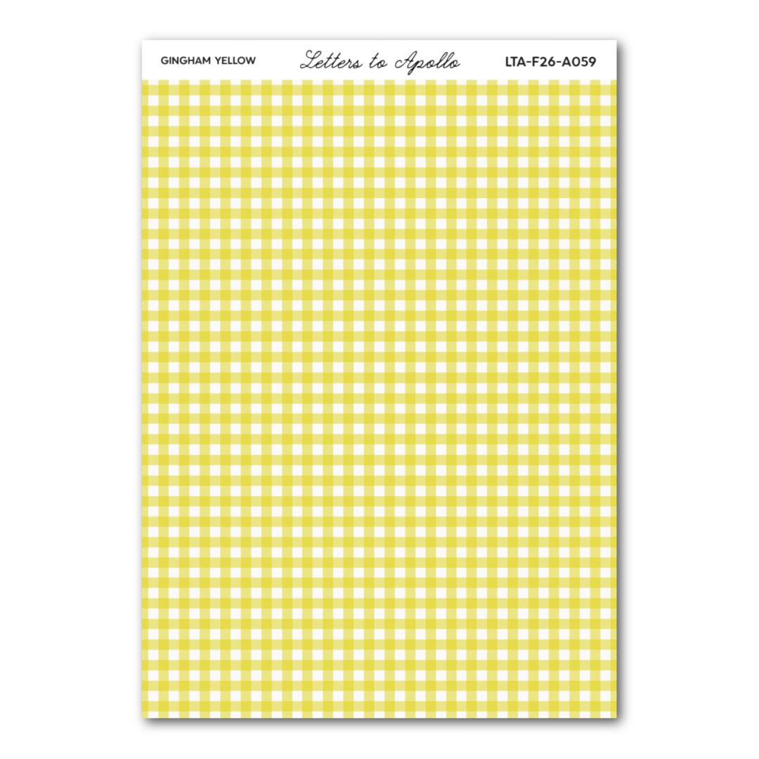 YELLOW GINGHAM WASHI PAPER