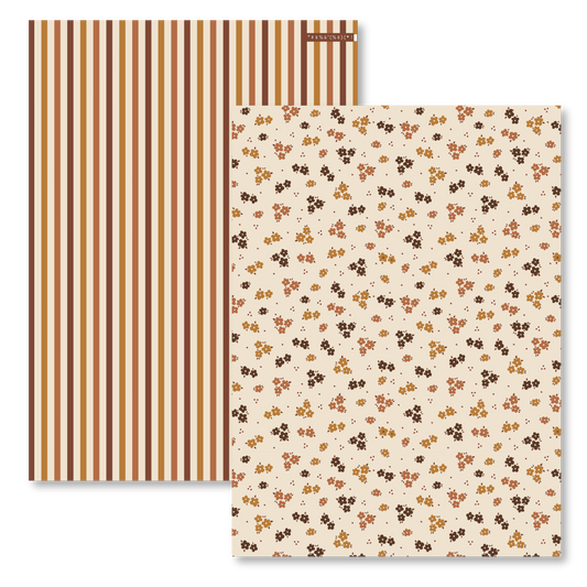 BUTTERSCOTCH BLOOM PLAID PAPER