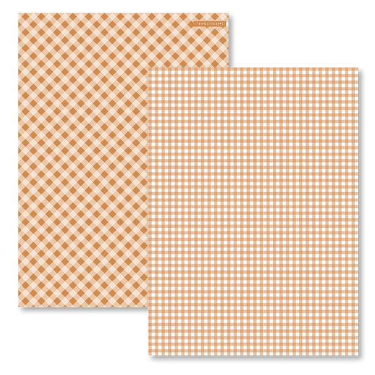 BURNT ORANGE PLAID PAPER