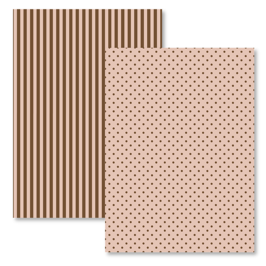 BROWN INVERTED STRIPES & DOTS