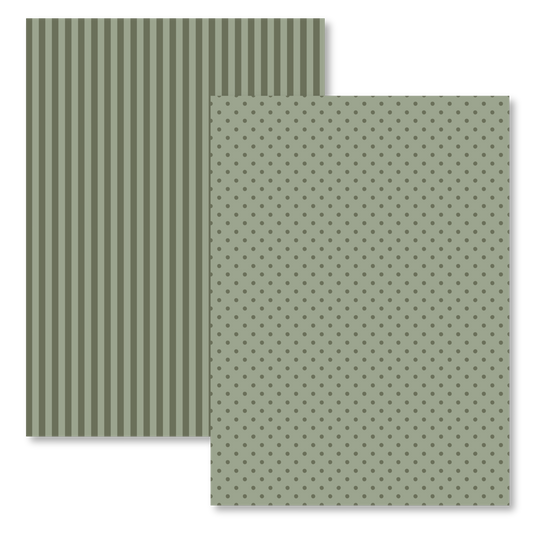 OLIVE INVERTED STRIPES & DOTS