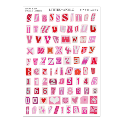 SUGAR & SIN RANSOM LETTERS