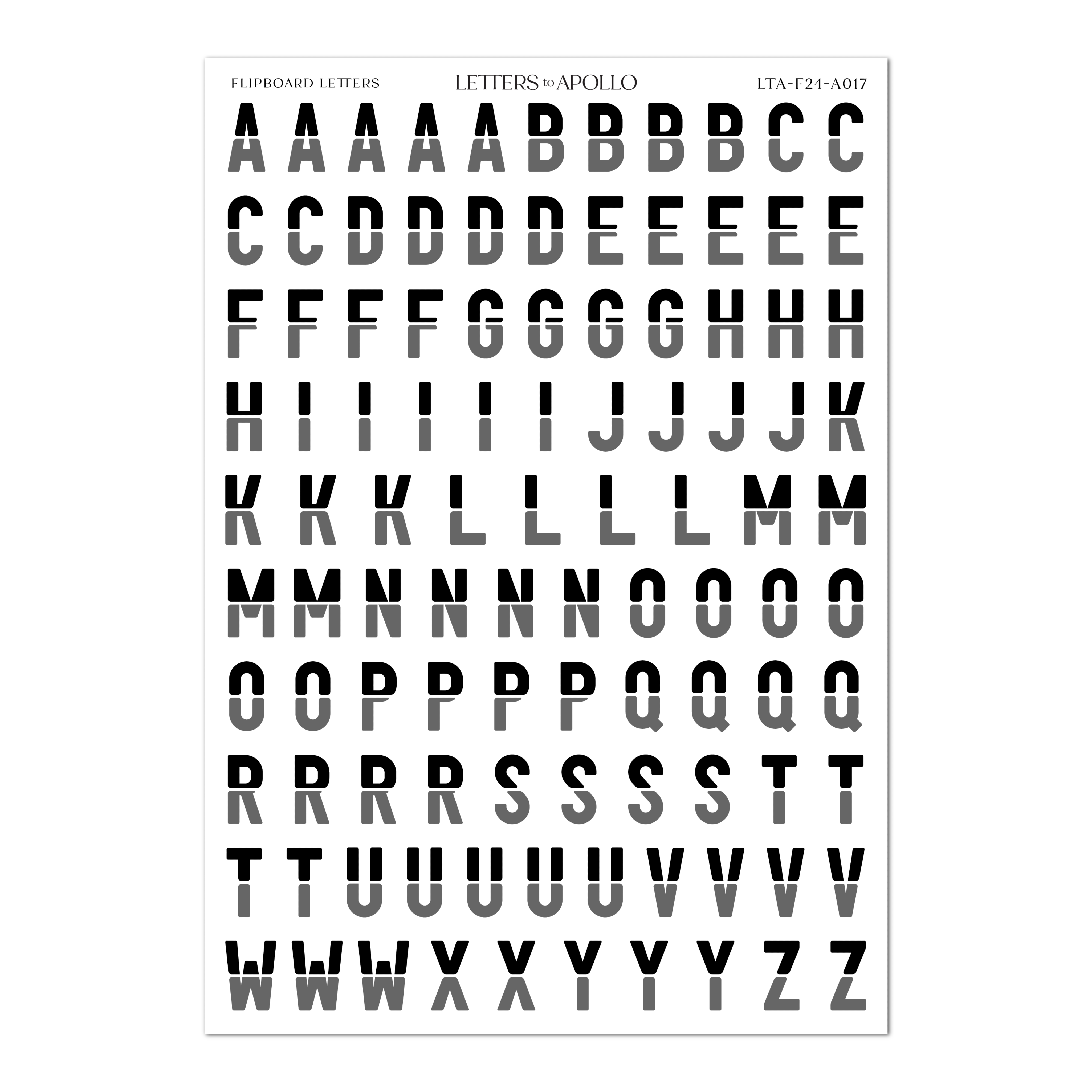 FLIP BOARD LETTERS – Letters to Apollo