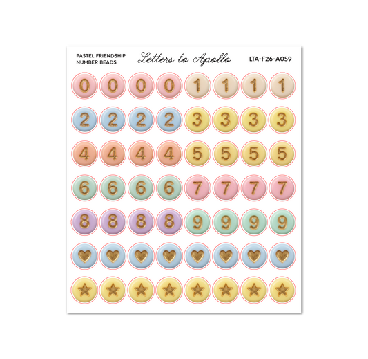 PASTEL FRIENDSHIP NUMBER BEADS