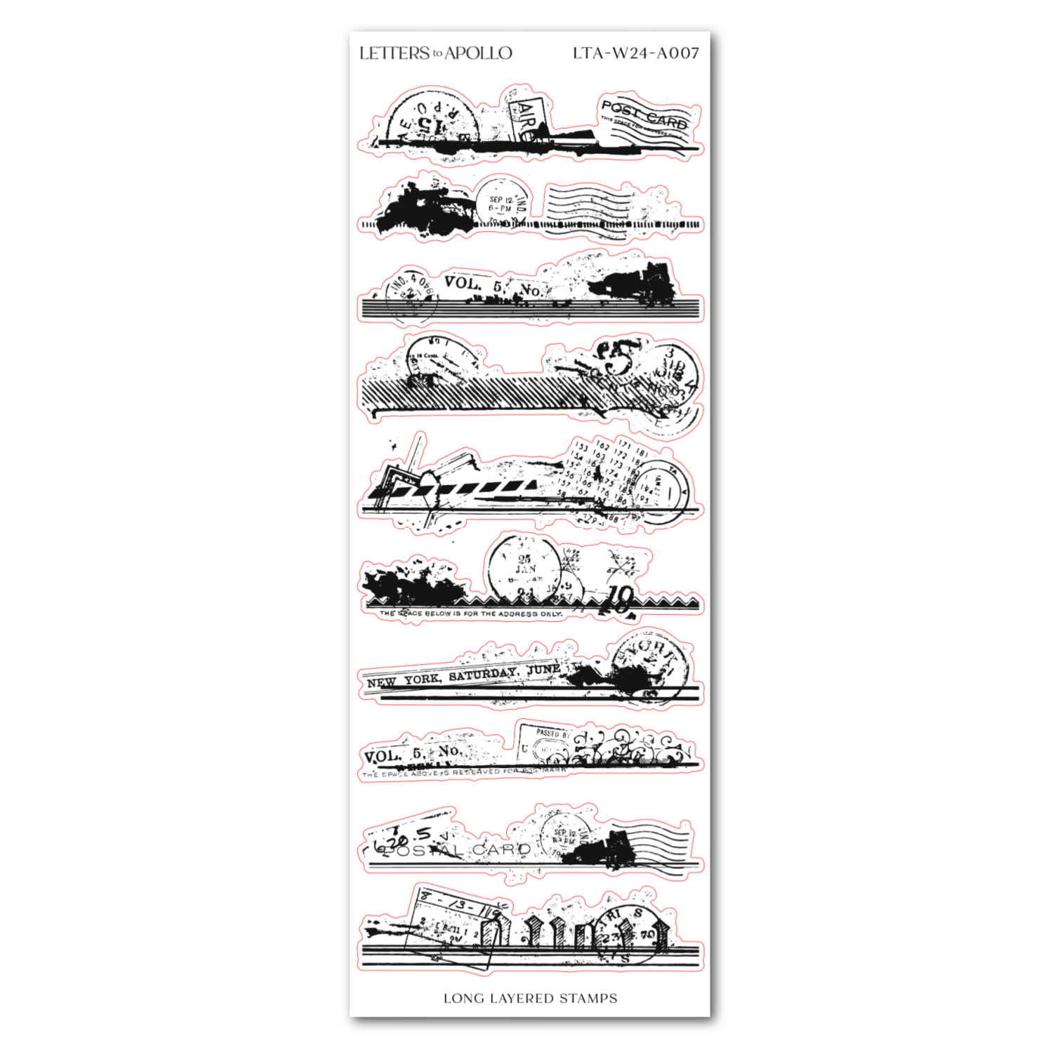 FOILED LONG LAYERED STAMPS – Letters to Apollo