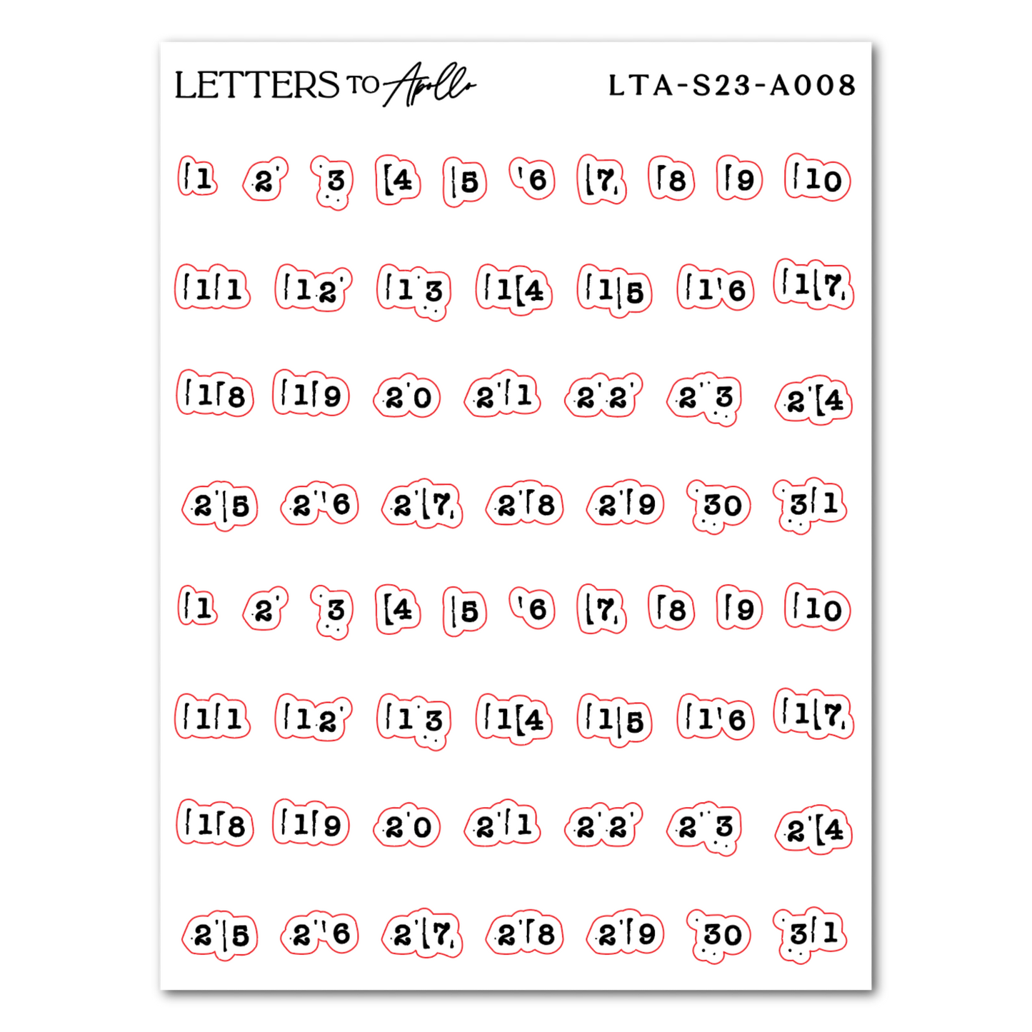 STAMP NUMBERS