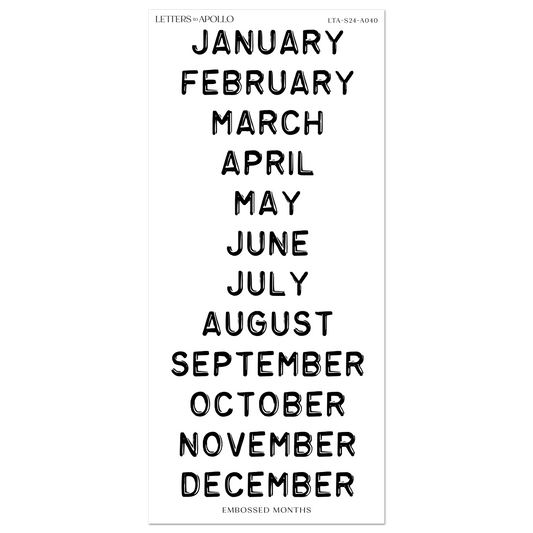 EMBOSSED MONTHS