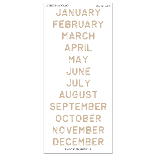 BEIGE EMBOSSED MONTHS