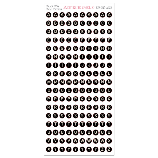 TINY BLACK FRIENDSHIP LETTER BEADS